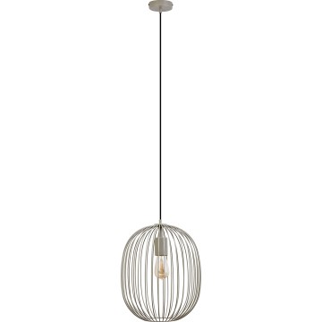 Κρεμαστό φωτιστικό OVELLA σε καλώδιο 1xE27/15W/230V Ø 34 cm γκρι