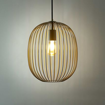 Κρεμαστό φωτιστικό OVELLA σε καλώδιο 1xE27/15W/230V Ø 34 cm γκρι
