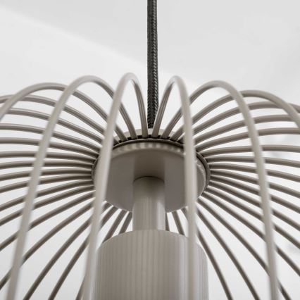 Κρεμαστό φωτιστικό OVELLA σε καλώδιο 1xE27/15W/230V Ø 34 cm γκρι