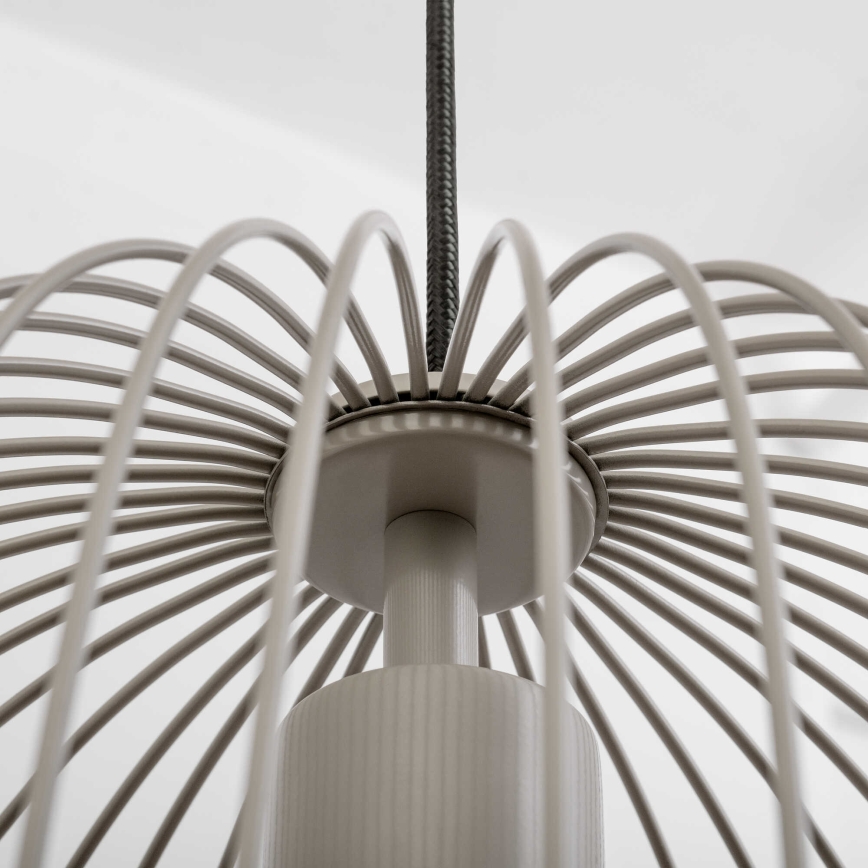 Κρεμαστό φωτιστικό OVELLA σε καλώδιο 1xE27/15W/230V Ø 34 cm γκρι
