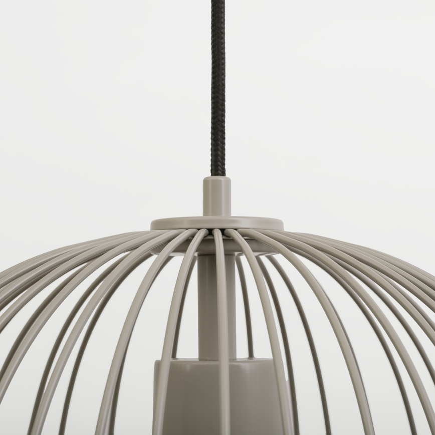 Κρεμαστό φωτιστικό OVELLA σε καλώδιο 1xE27/15W/230V Ø 34 cm γκρι