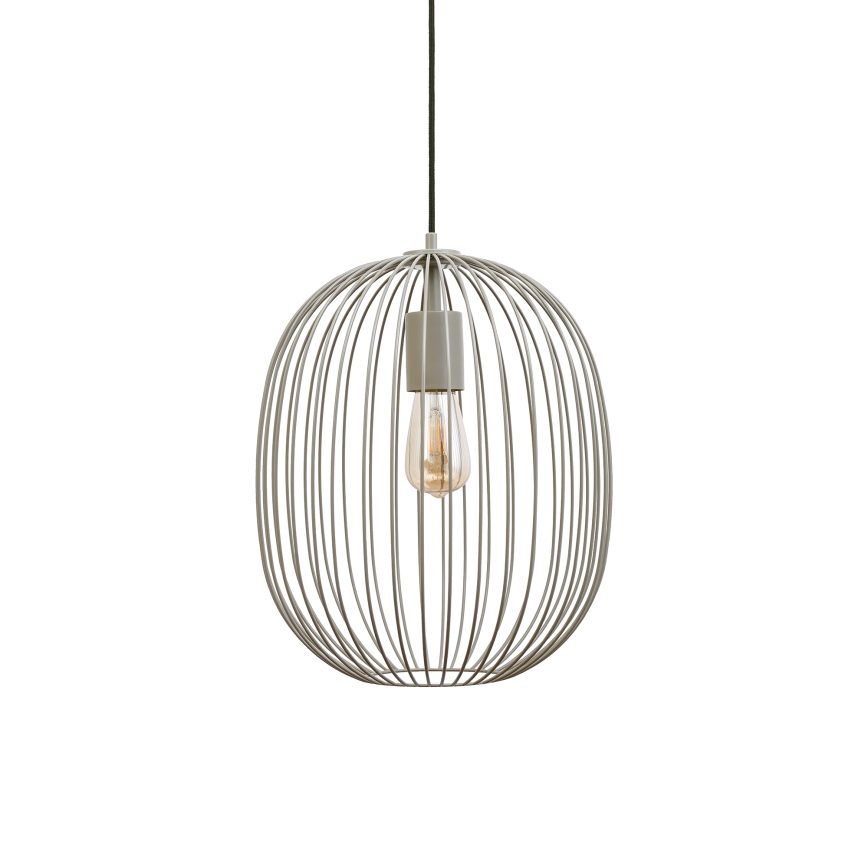 Κρεμαστό φωτιστικό OVELLA σε καλώδιο 1xE27/15W/230V Ø 34 cm γκρι