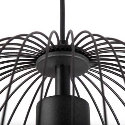 Κρεμαστό φωτιστικό OVELLA με καλώδιο, 1xE27/15W/230V, Ø 36 εκ., μαύρο