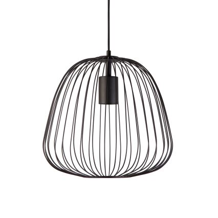 Κρεμαστό φωτιστικό OVELLA με καλώδιο, 1xE27/15W/230V, Ø 36 εκ., μαύρο
