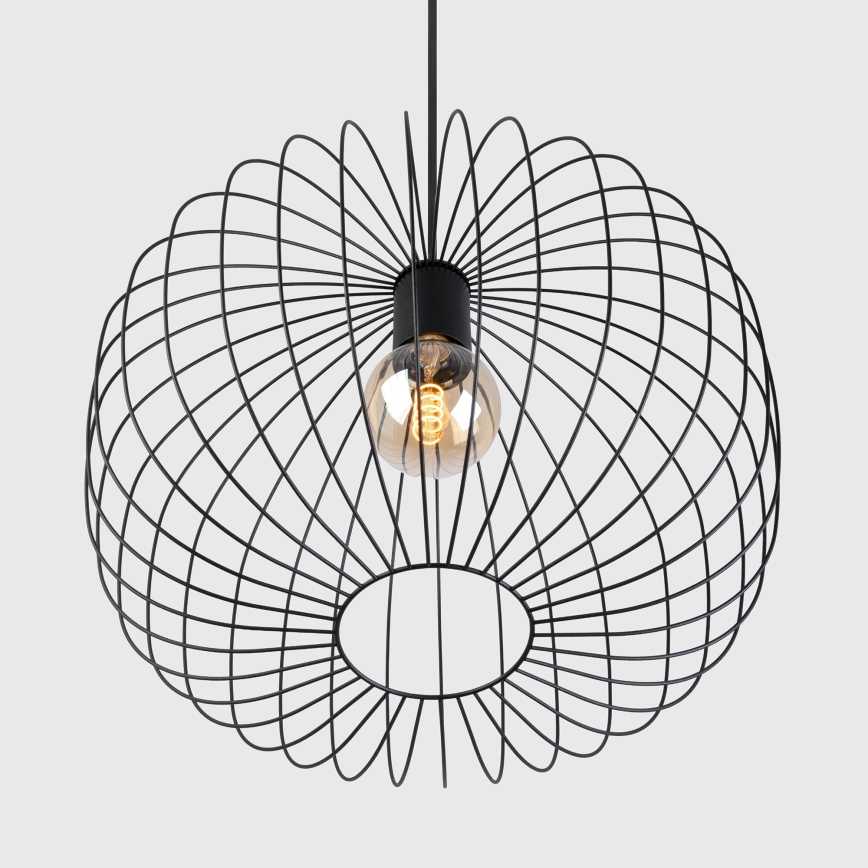 Κρεμαστό φωτιστικό OVELLA με καλώδιο, 1xE27/15W/230V, διάμ. 46 εκ., μαύρο