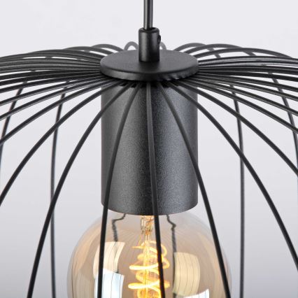 Κρεμαστό φωτιστικό OVELLA με καλώδιο, 1xE27/15W/230V, διάμ. 46 εκ., μαύρο