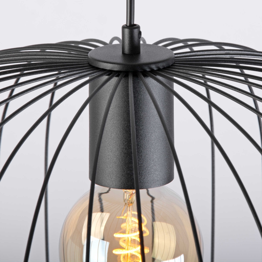 Κρεμαστό φωτιστικό OVELLA με καλώδιο, 1xE27/15W/230V, διάμ. 46 εκ., μαύρο