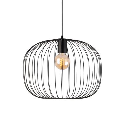 Κρεμαστό φωτιστικό OVELLA με καλώδιο, 1xE27/15W/230V, διάμ. 46 εκ., μαύρο