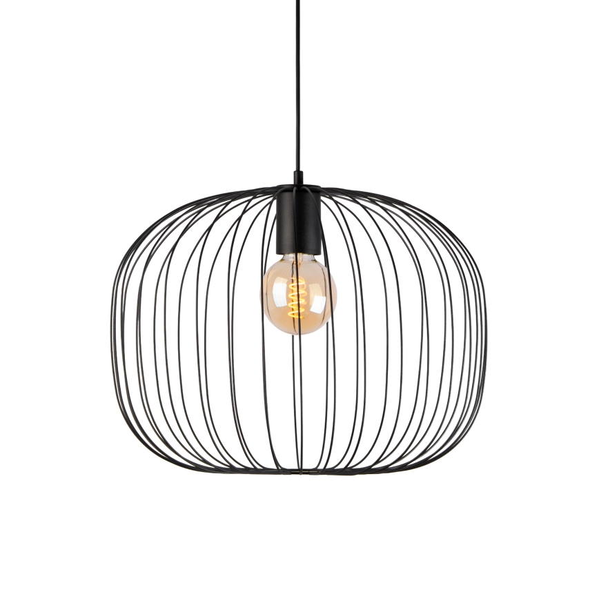 Κρεμαστό φωτιστικό OVELLA με καλώδιο, 1xE27/15W/230V, διάμ. 46 εκ., μαύρο