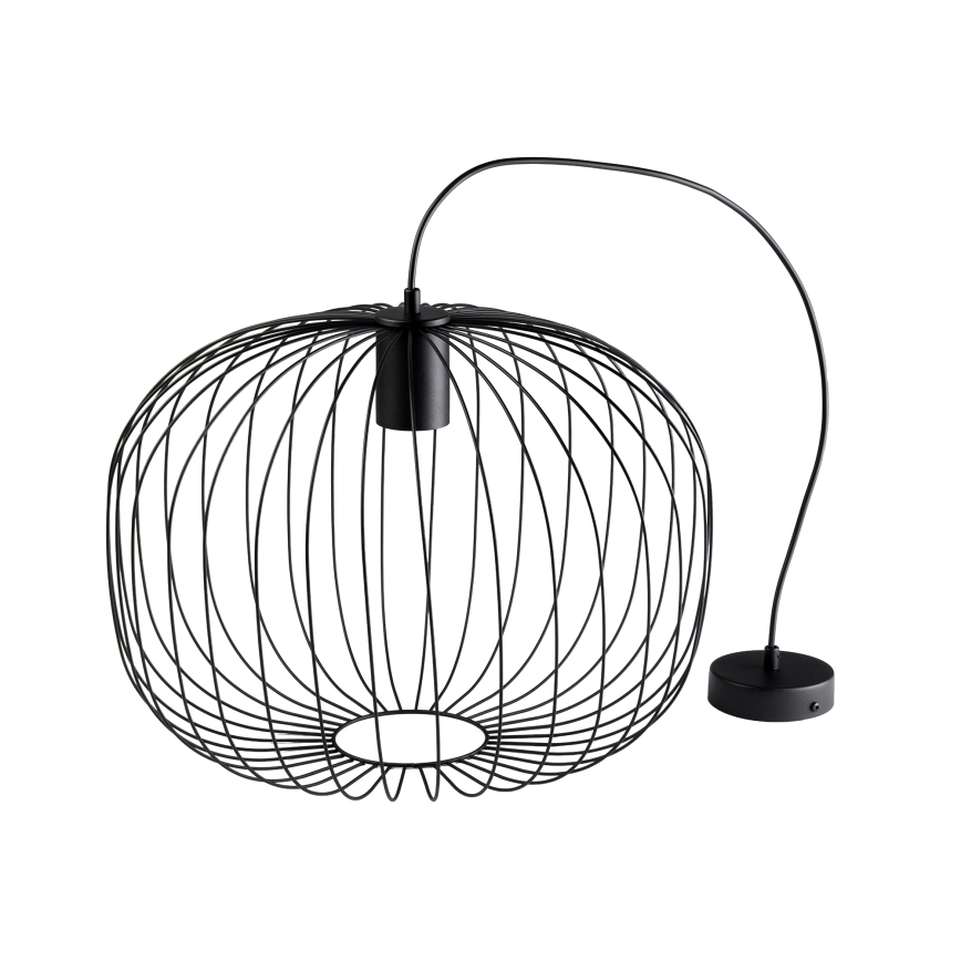 Κρεμαστό φωτιστικό OVELLA με καλώδιο, 1xE27/15W/230V, διάμ. 46 εκ., μαύρο