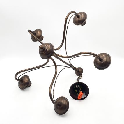 Κρεμαστό φωτιστικό σε αλυσίδα ANTON 5xE14/15W/230V μπρονζέ