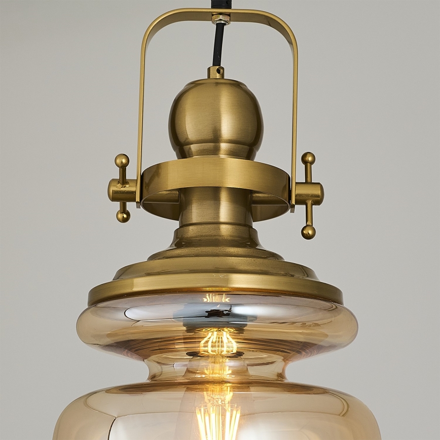 Κρεμαστό φωτιστικό σε αλυσίδα BOTTLE 1xE27/40W/230V χρυσό