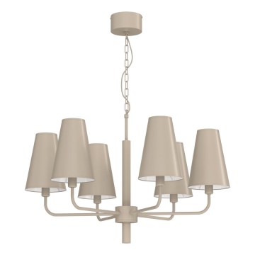 Κρεμαστό φωτιστικό σε αλυσίδα TORTOLA 6xE14/15W/230V μπεζ
