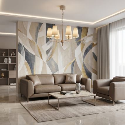 Κρεμαστό φωτιστικό σε αλυσίδα TORTOLA 6xE14/15W/230V μπεζ