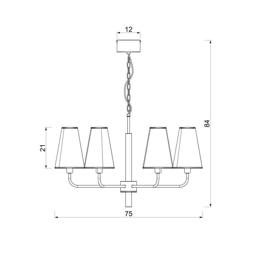 Κρεμαστό φωτιστικό σε αλυσίδα TORTOLA 6xE14/15W/230V μπεζ