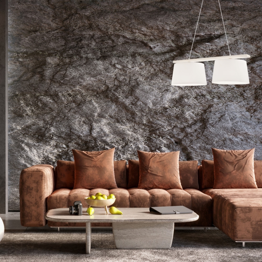 Κρεμαστό φωτιστικό σε καλώδιο AIDA 2xE27/60W/230V pr. 35 cm δρυς/λευκό