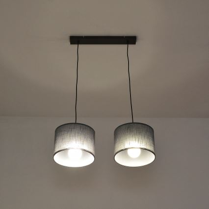 Κρεμαστό φωτιστικό σε καλώδιο ALBA 2xE27/15W/230V γκρι
