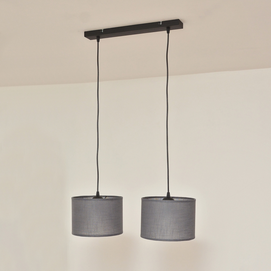 Κρεμαστό φωτιστικό σε καλώδιο ALBA 2xE27/15W/230V γκρι
