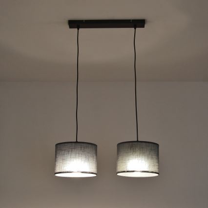 Κρεμαστό φωτιστικό σε καλώδιο ALBA 2xE27/15W/230V γκρι