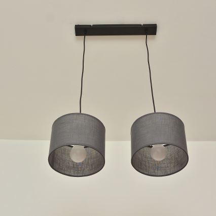 Κρεμαστό φωτιστικό σε καλώδιο ALBA 2xE27/15W/230V γκρι