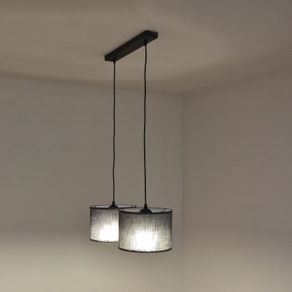 Κρεμαστό φωτιστικό σε καλώδιο ALBA 2xE27/15W/230V γκρι