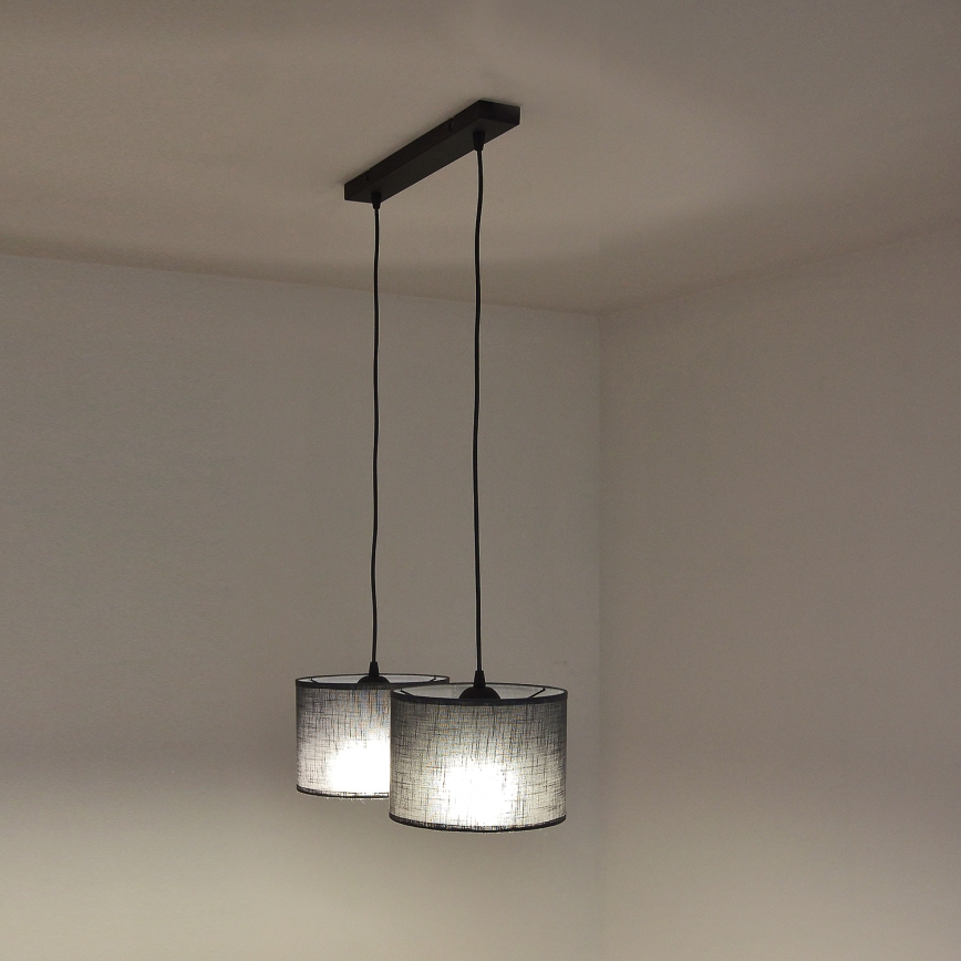 Κρεμαστό φωτιστικό σε καλώδιο ALBA 2xE27/15W/230V γκρι