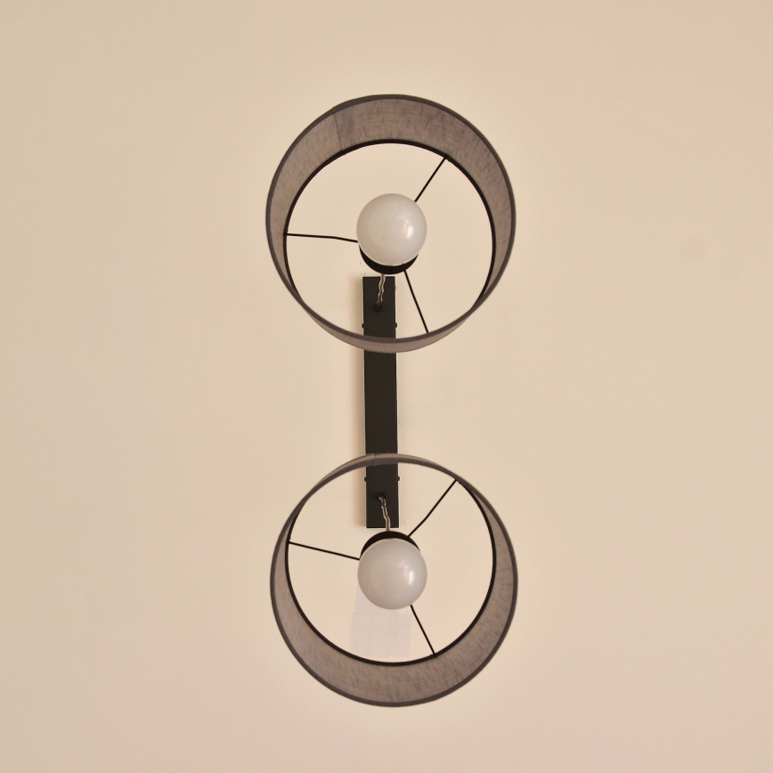 Κρεμαστό φωτιστικό σε καλώδιο ALBA 2xE27/15W/230V γκρι