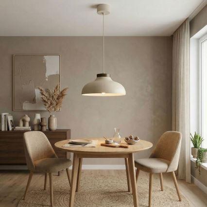 Κρεμαστό φωτιστικό σε καλώδιο BASCA 1xE27/15W/230V μπεζ/καφέ