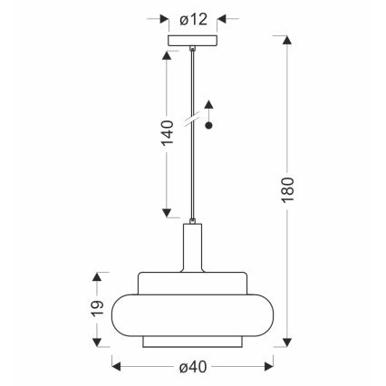 Κρεμαστό φωτιστικό σε καλώδιο BRIZI 1xE27/40W/230V γκρι/καπνιστό