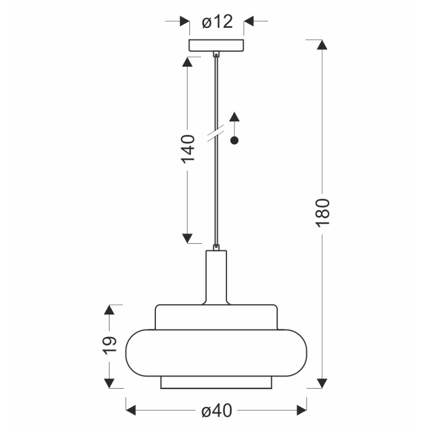 Κρεμαστό φωτιστικό σε καλώδιο BRIZI 1xE27/40W/230V γκρι/καπνιστό