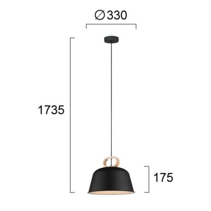 Κρεμαστό φωτιστικό σε καλώδιο CLIP 1xE27/40W/230V, μαύρο/καφέ