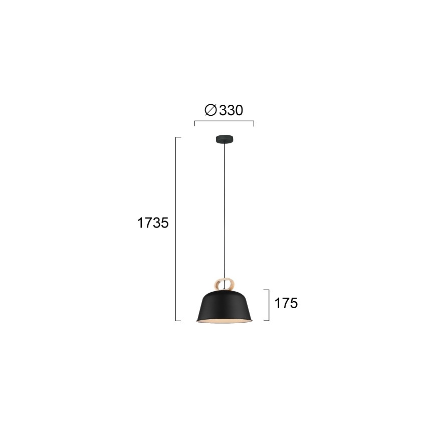 Κρεμαστό φωτιστικό σε καλώδιο CLIP 1xE27/40W/230V, μαύρο/καφέ