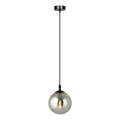 Κρεμαστό φωτιστικό σε καλώδιο COSMO 1xE14/10W/230V διάμ. 14 εκ. μαύρο/καπνιστό μαύρο