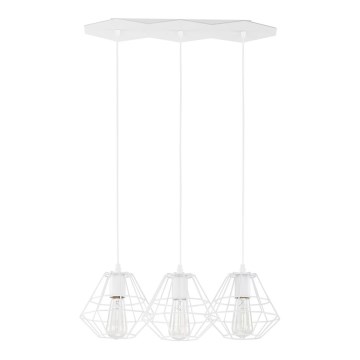 Κρεμαστό φωτιστικό σε καλώδιο DIAMOND 3xE27/60W/230V λευκό