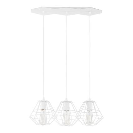 Κρεμαστό φωτιστικό σε καλώδιο DIAMOND 3xE27/60W/230V λευκό