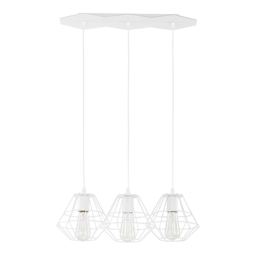 Κρεμαστό φωτιστικό σε καλώδιο DIAMOND 3xE27/60W/230V λευκό