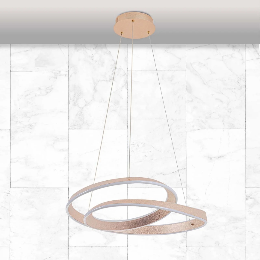Κρεμαστό φωτιστικό σε καλώδιο GLOW LED, 75W/230V, 4000K, διάμ. 60 cm, χρυσό
