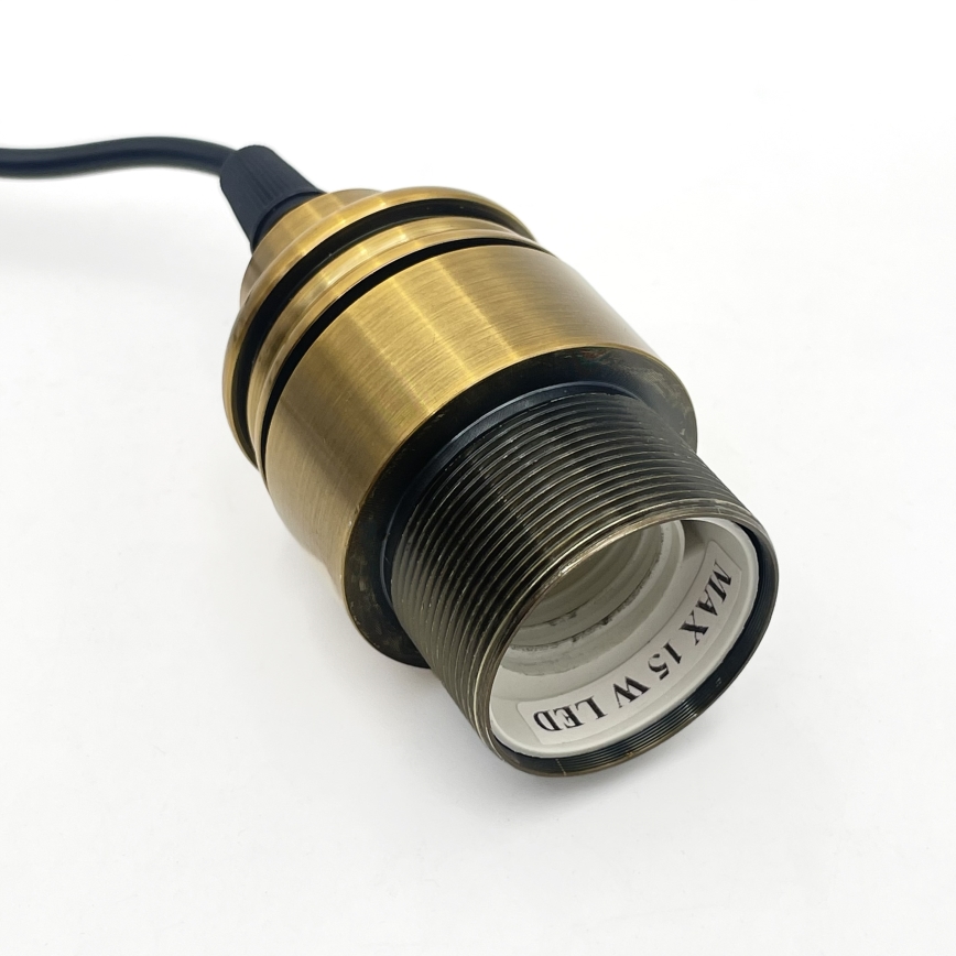 Κρεμαστό φωτιστικό σε καλώδιο HECTOR 1xE27/15W/230V λευκό/ορείχαλκος, διάμ. 25 εκ.