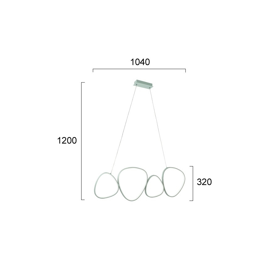 Κρεμαστό φωτιστικό σε καλώδιο HELIX LED/50W/230V, ασημί