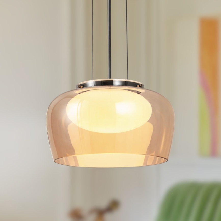 Κρεμαστό φωτιστικό σε καλώδιο INSIEME 1xGX53/10W/230V, διάμ. 35 cm, καπνιστό μπεζ