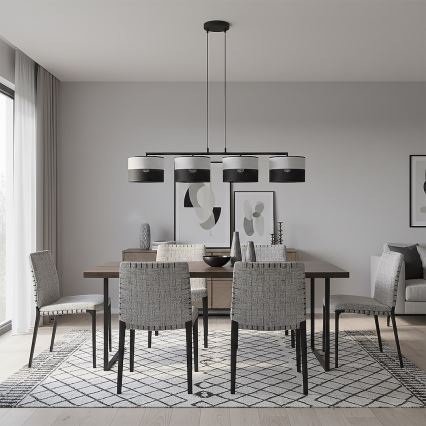 Κρεμαστό φωτιστικό σε καλώδιο KARBON, 4xE27/15W/230V, μαύρο/γκρί