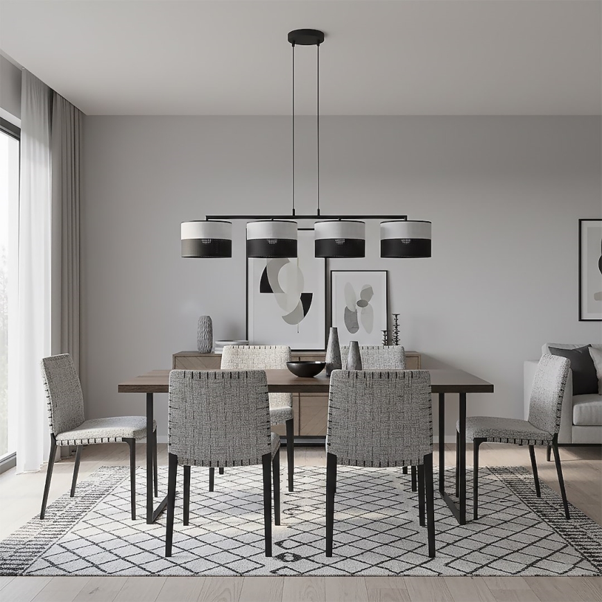 Κρεμαστό φωτιστικό σε καλώδιο KARBON, 4xE27/15W/230V, μαύρο/γκρί