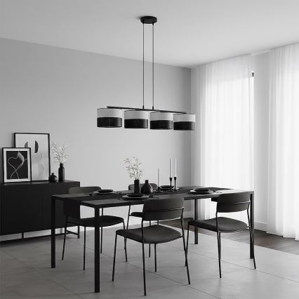 Κρεμαστό φωτιστικό σε καλώδιο KARBON, 4xE27/15W/230V, μαύρο/γκρί