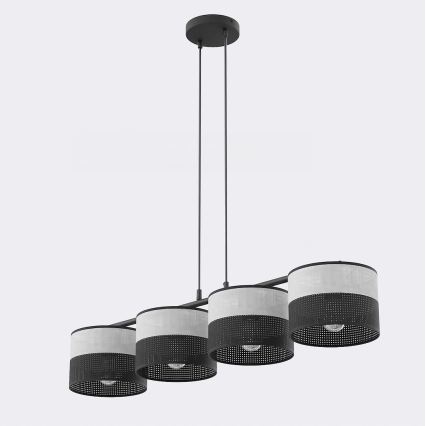 Κρεμαστό φωτιστικό σε καλώδιο KARBON, 4xE27/15W/230V, μαύρο/γκρί