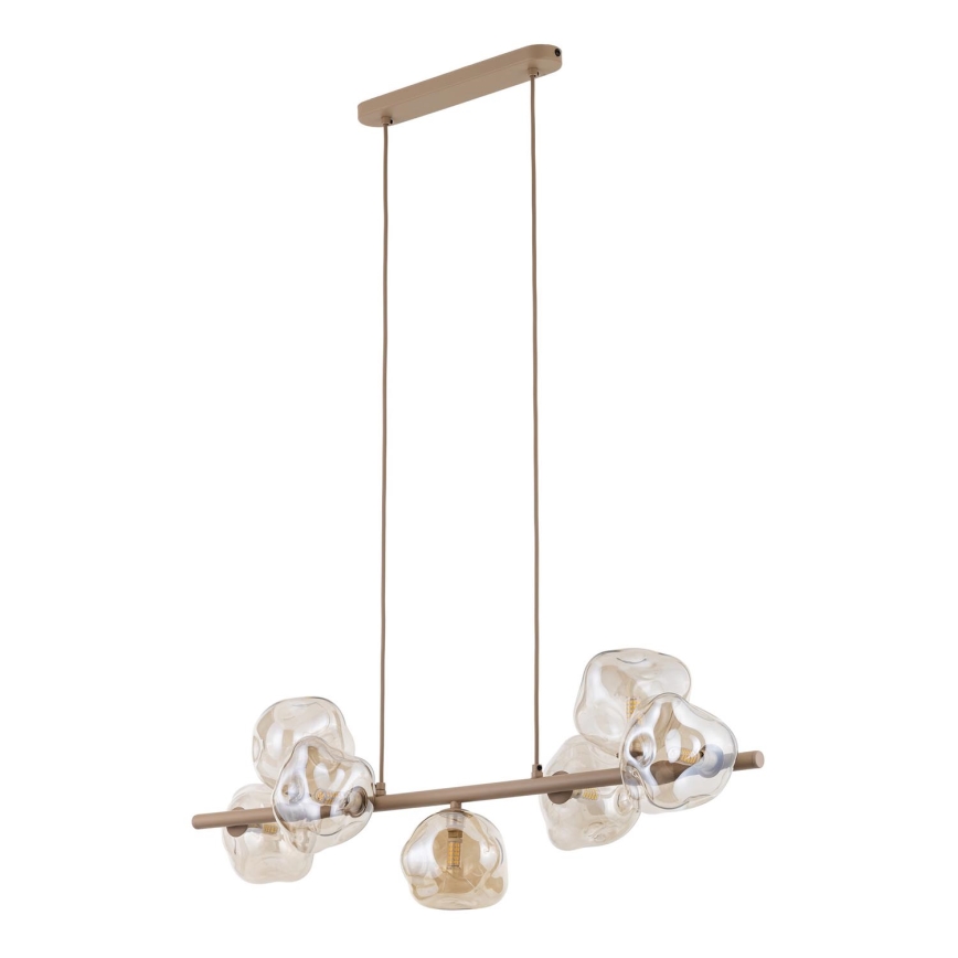 Κρεμαστό φωτιστικό σε καλώδιο LAVA 7xG9/8W/230V μπεζ/καπνιστό μπεζ