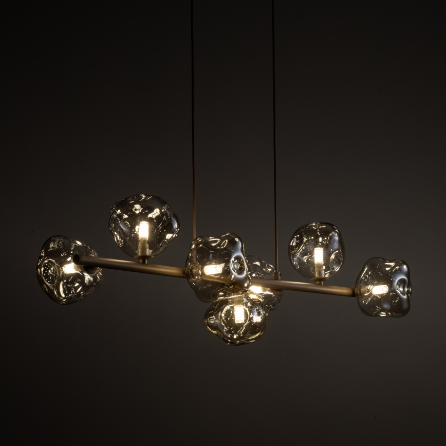 Κρεμαστό φωτιστικό σε καλώδιο LAVA 7xG9/8W/230V μπεζ/καπνιστό μπεζ