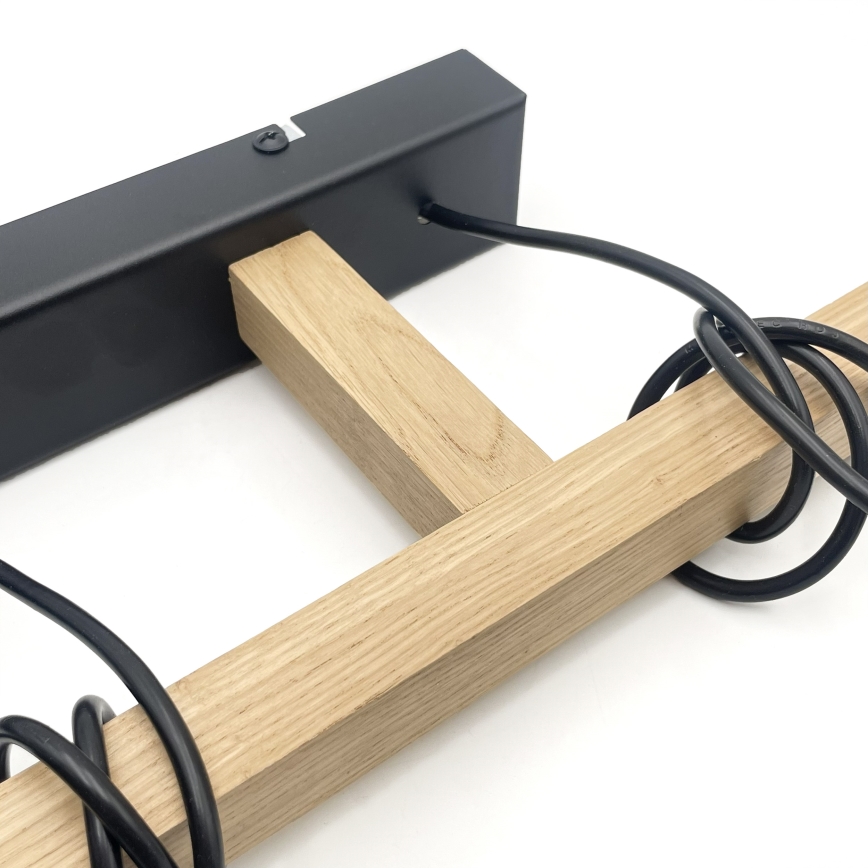 Κρεμαστό φωτιστικό σε καλώδιο LEANDRA 3xE27/15W/230V δρυς/μαύρο