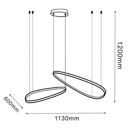 Κρεμαστό φωτιστικό σε καλώδιο LED MICHELLE LED/48W/230V 4000K μαύρο