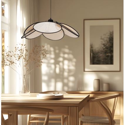 Κρεμαστό φωτιστικό σε καλώδιο MARGARET 1xE27/40W/230V μαύρο/μπεζ
