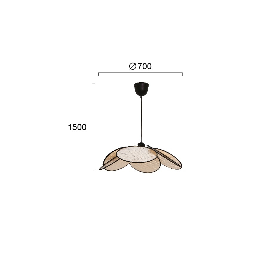 Κρεμαστό φωτιστικό σε καλώδιο MARGARET 1xE27/40W/230V μαύρο/μπεζ